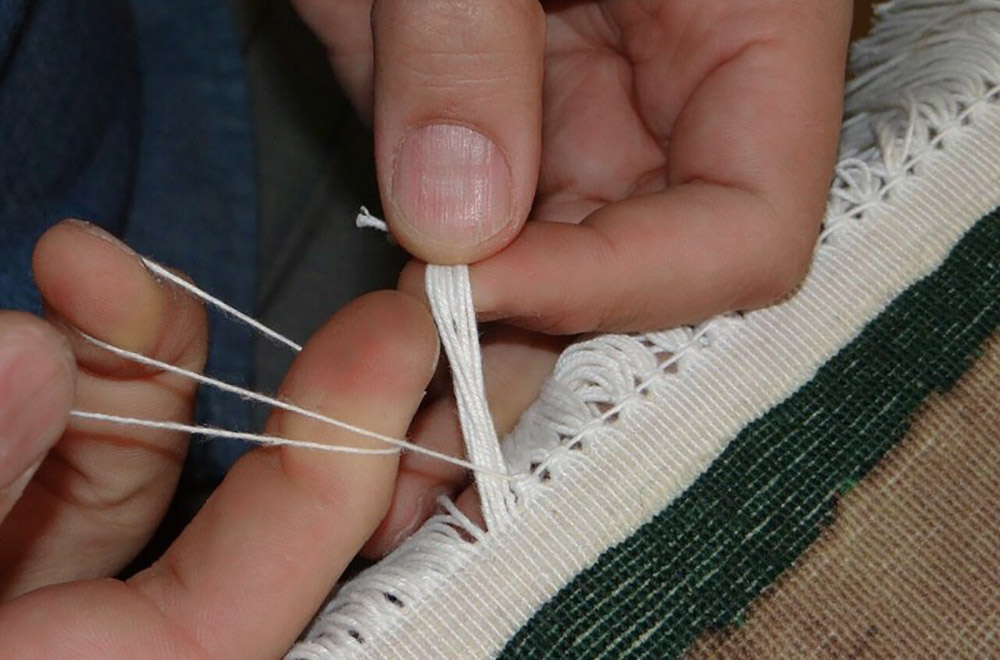 روش دو گره ای ریشه فرش