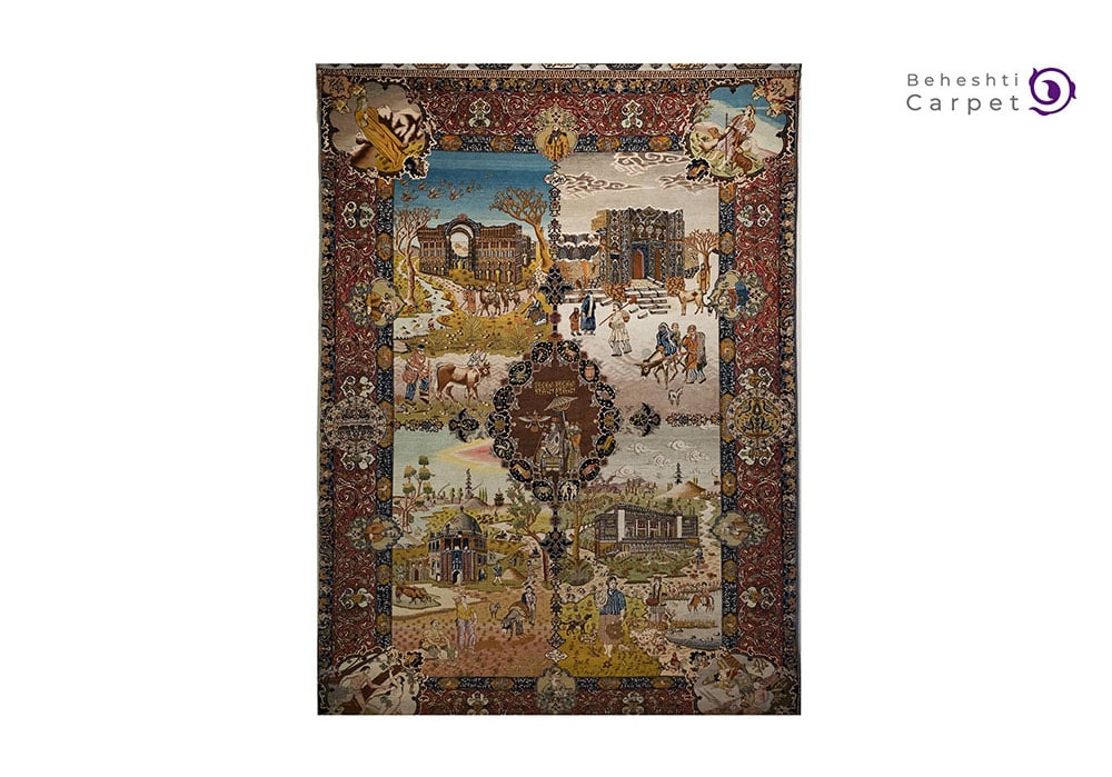 عکس برداری از قالی چهار فصل در موزه ملی فرش