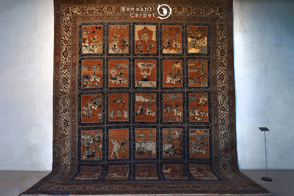 فرش شاهنامه ، تصویر گرفته شده از موزه فرش ایران
