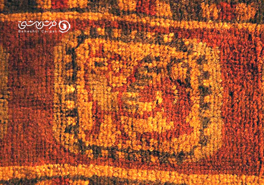 نقوش فرش پازیریک از نمایی نزدیک