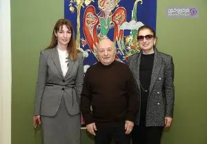 تصویری از مهمانان و هنرمندان موزه فرش باکو