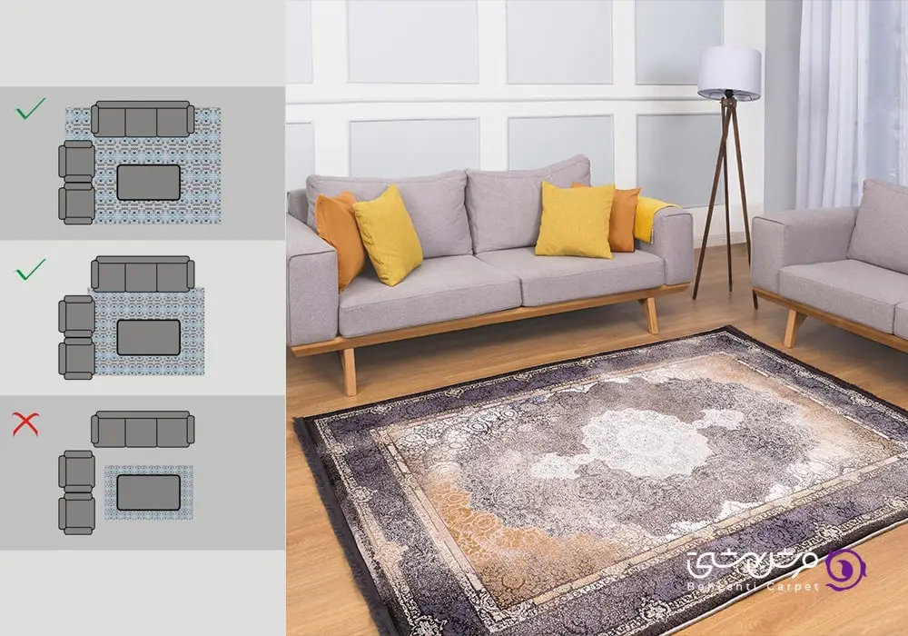 چیدمان فرش در سالن پذیرایی